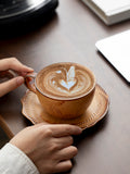 Ceramic Coffee Cup and Saucer Set Vintage Latte Cappuccino Mug