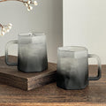 Gradient Frosted Glass Coffee Mug with Handle Creative Drinkware