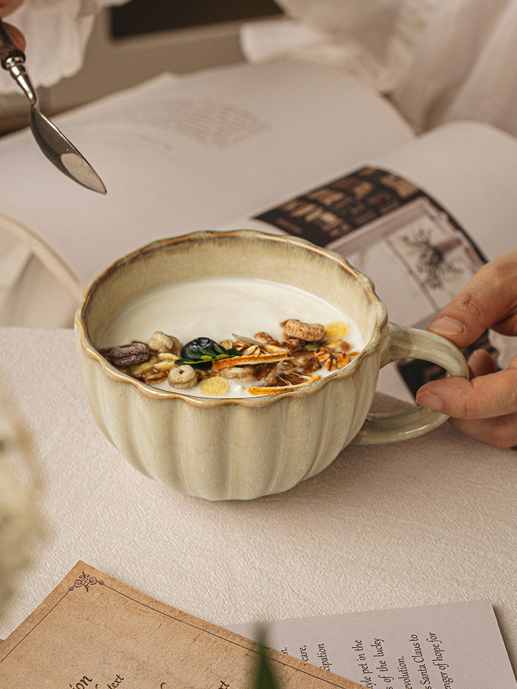 Large Capacity Ceramic Mug Milk Coffee Soup Oatmeal Cup