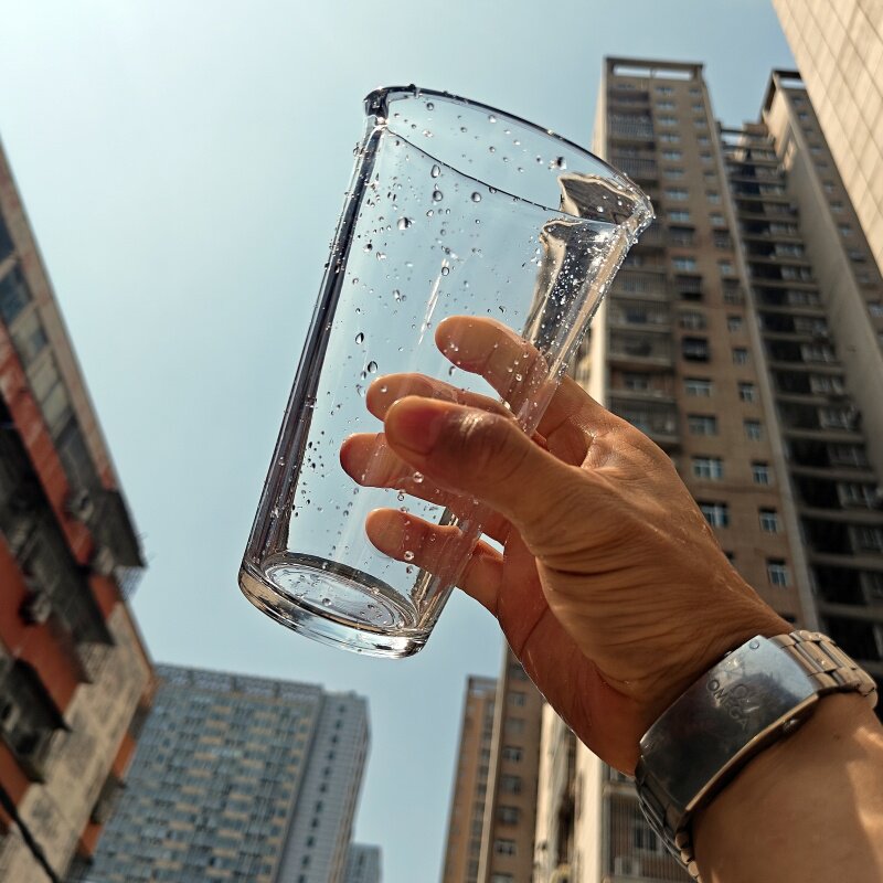 500ml Glass Drinking Cup Inverted Rim Water Tumbler