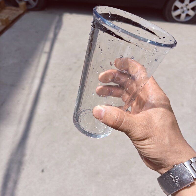 500ml Glass Drinking Cup Inverted Rim Water Tumbler