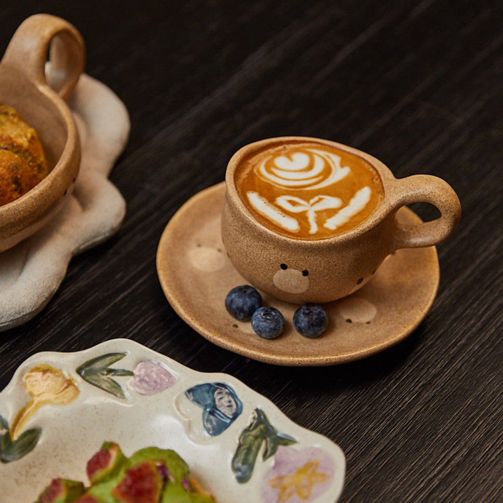 Vintage Ceramic Coffee Cup Set Cute Mini Mug Handmade Tea Cup
