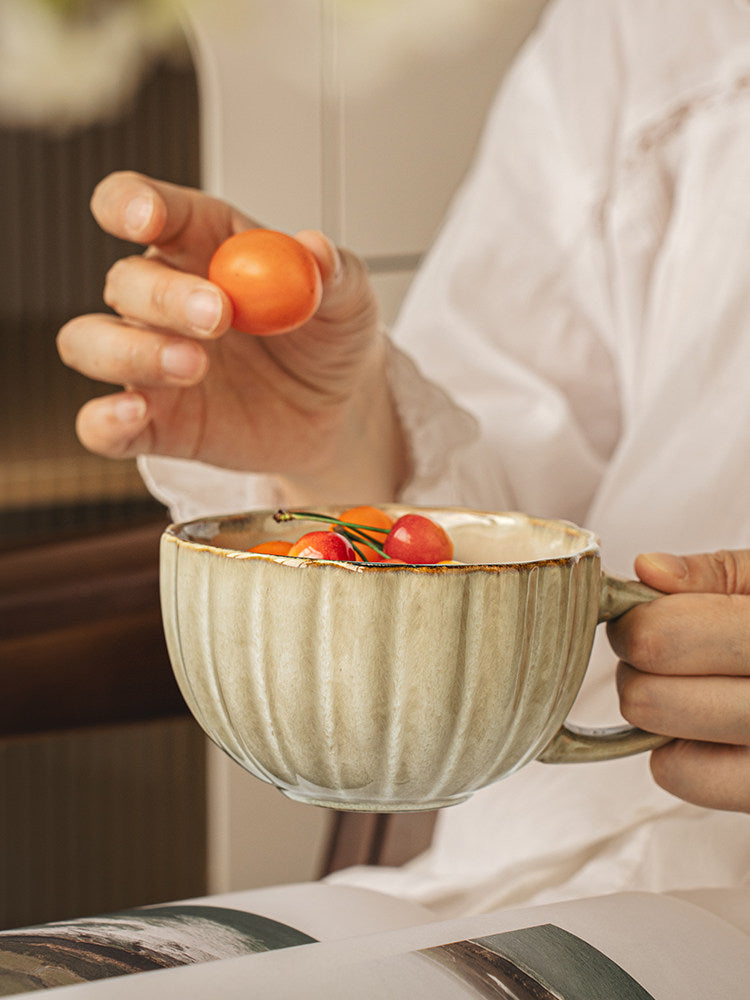 Large Capacity Ceramic Mug Milk Coffee Soup Oatmeal Cup